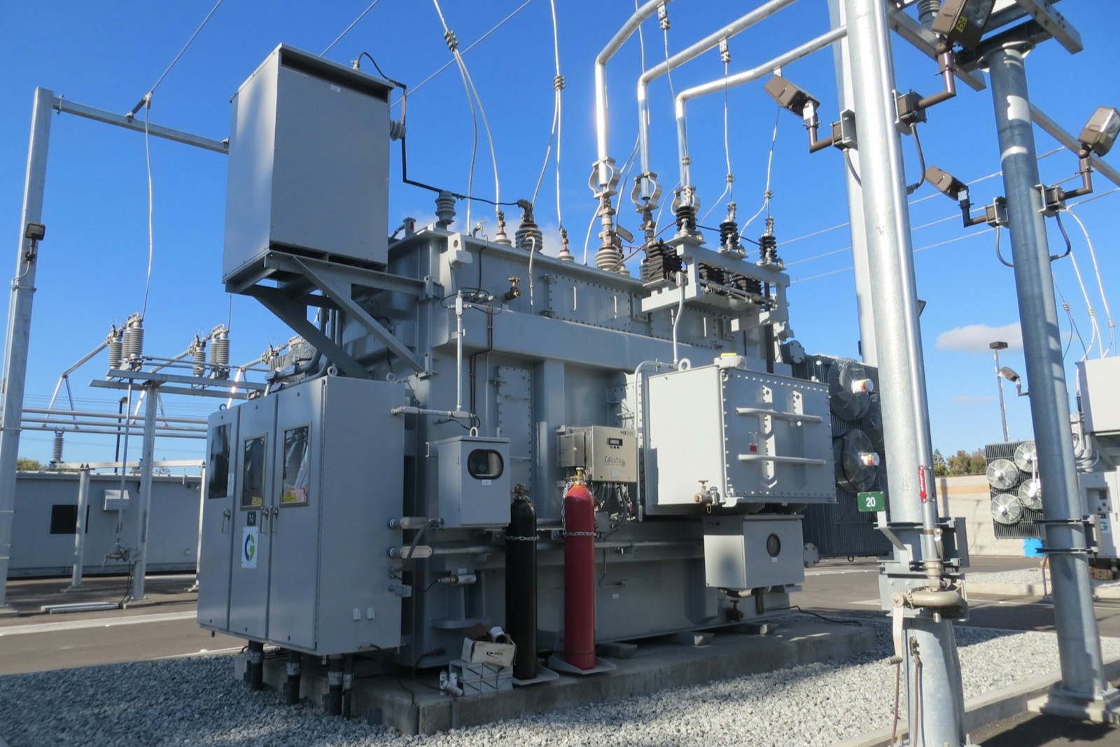 Utility-scale electrical equipment representing power market operations.